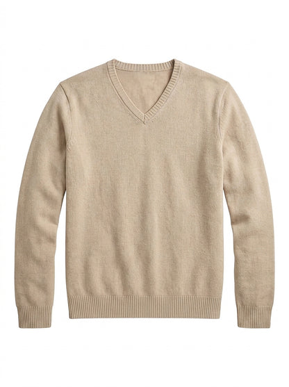 Herren-Strickpullover mit V-Ausschnitt und langen Ärmeln-Sweaters for men-Alpenkind