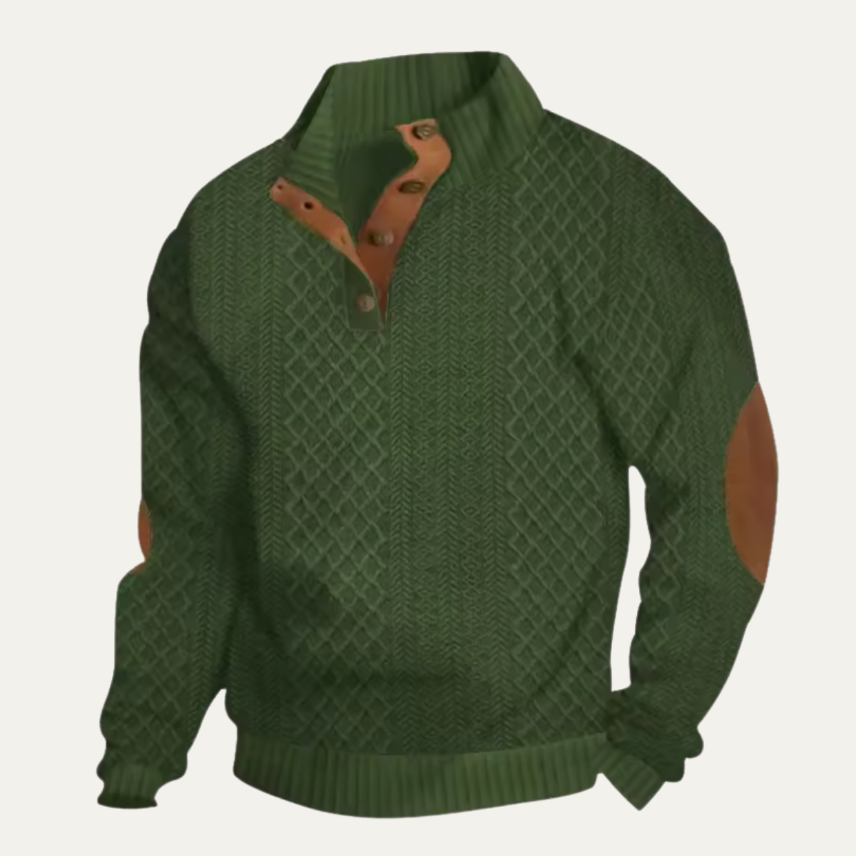 Herren-Strickpullover mit Zopfmuster und Knopfleiste-Sweaters for men-Alpenkind