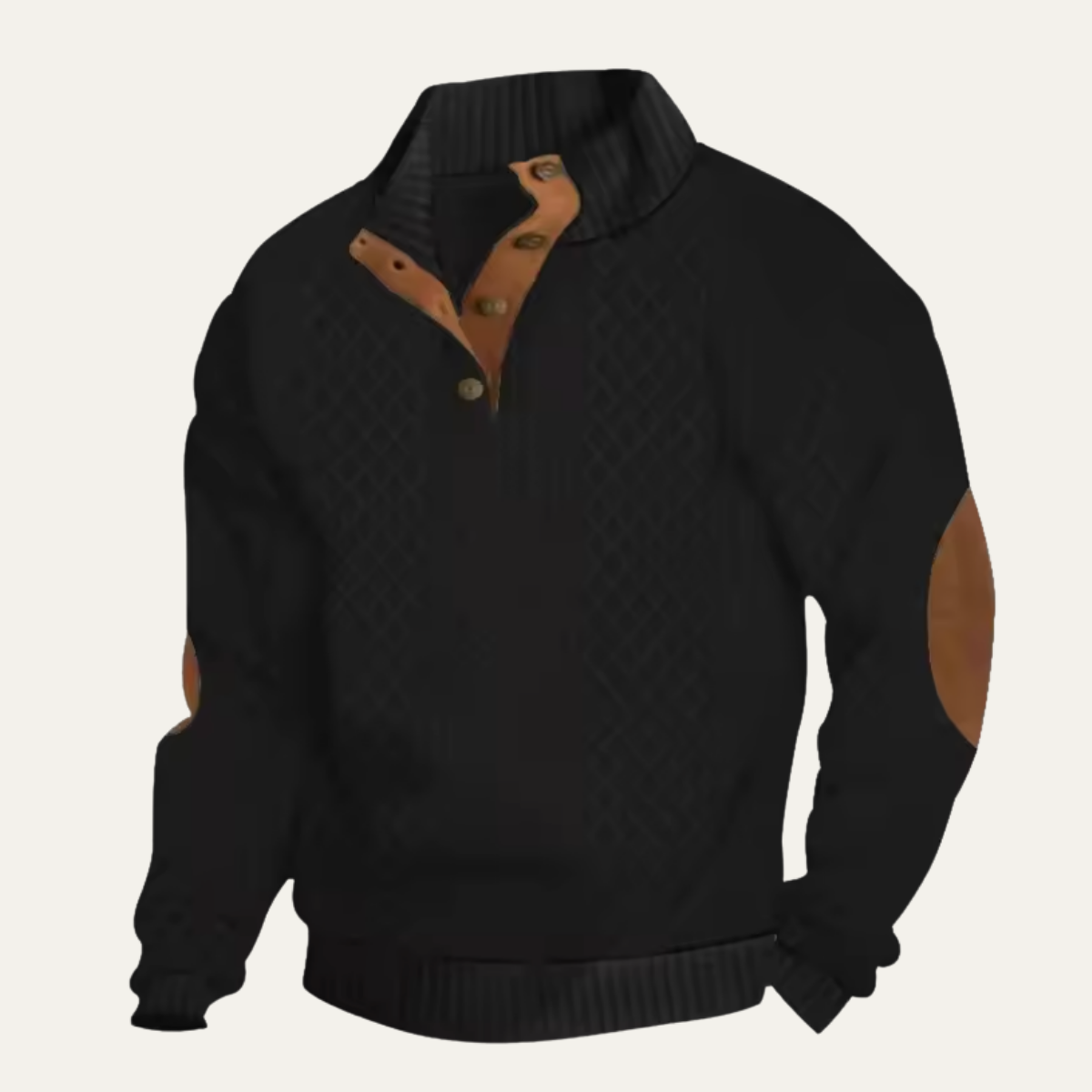 Herren-Strickpullover mit Zopfmuster und Knopfleiste-Sweaters for men-Alpenkind