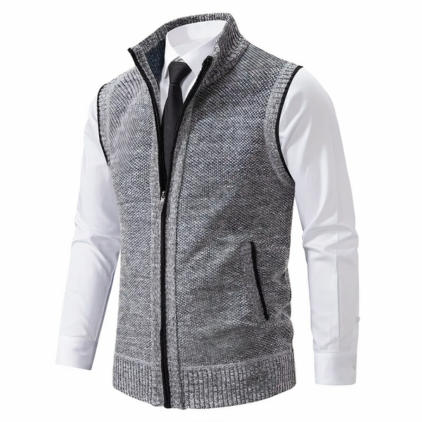 Herren Strickweste mit Reißverschluss-Vest for men-Alpenkind