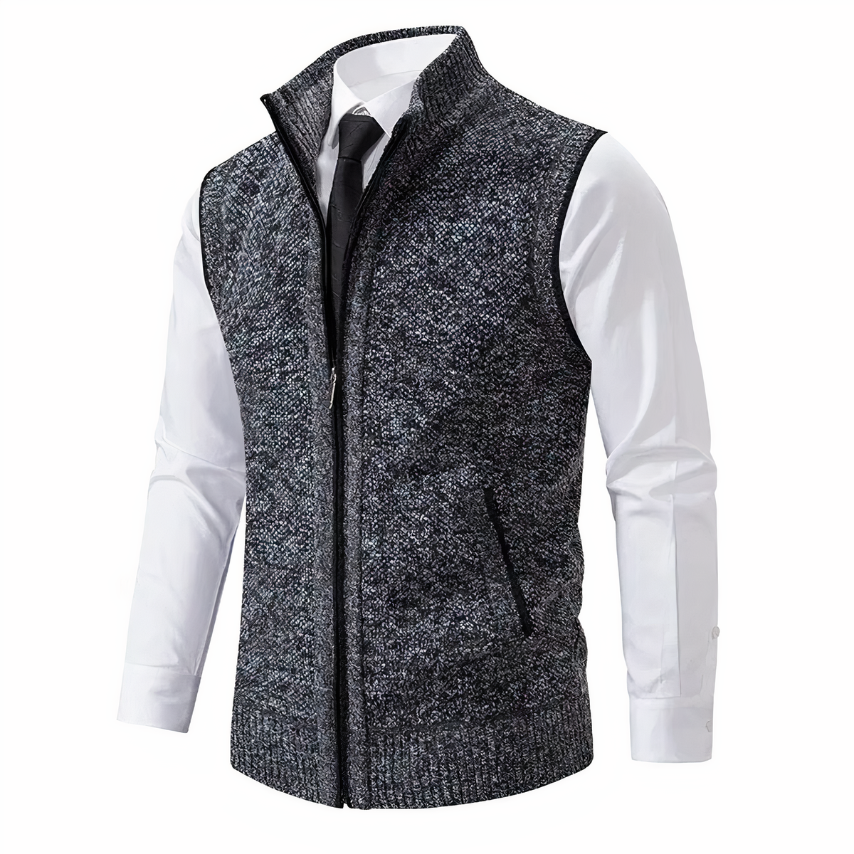 Herren Strickweste mit Reißverschluss-Vest for men-Alpenkind