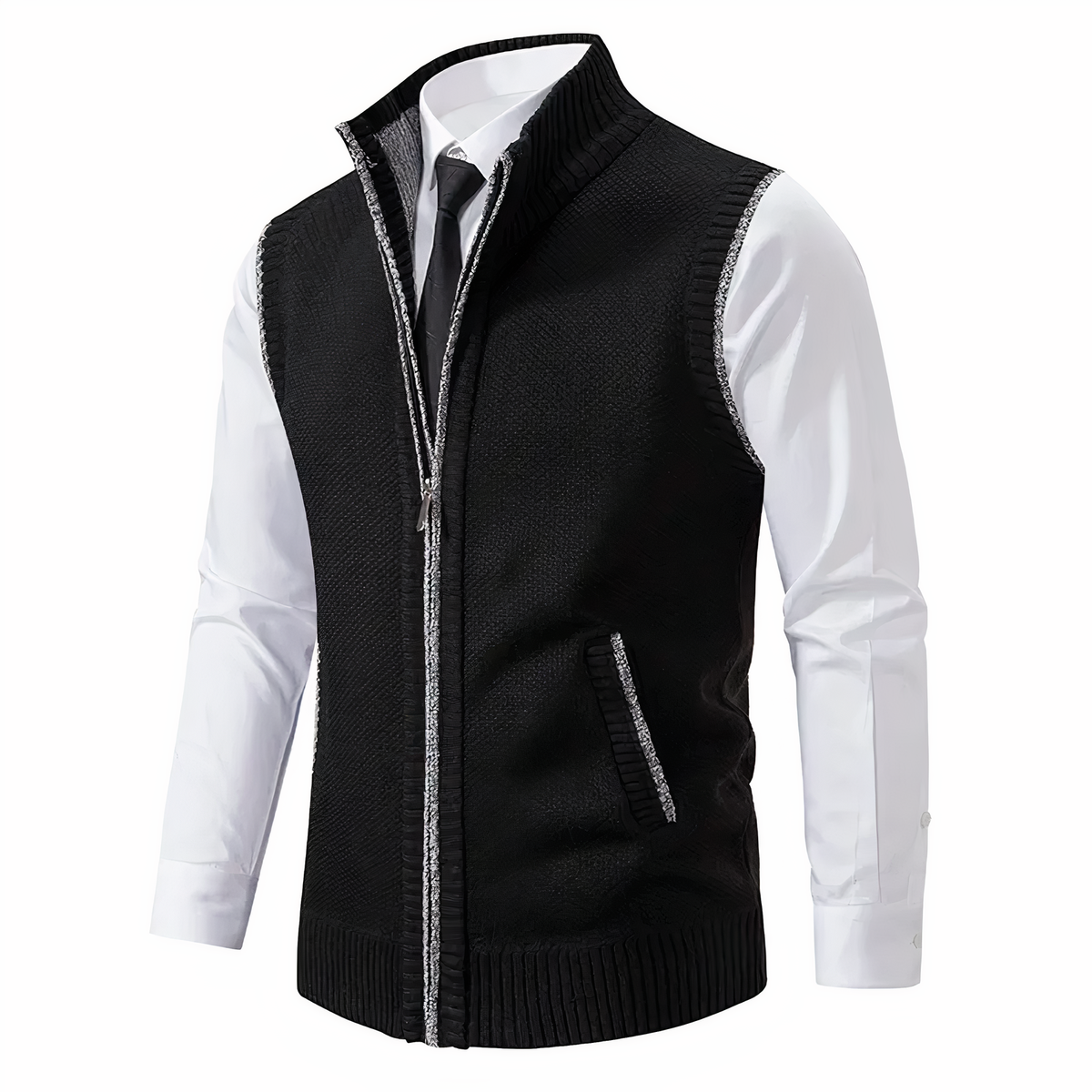 Herren Strickweste mit Reißverschluss-Vest for men-Alpenkind