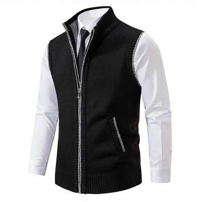 Herren Strickweste mit Reißverschluss-Vest for men-Alpenkind