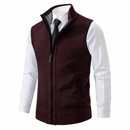 Herren Strickweste mit Reißverschluss-Vest for men-Alpenkind