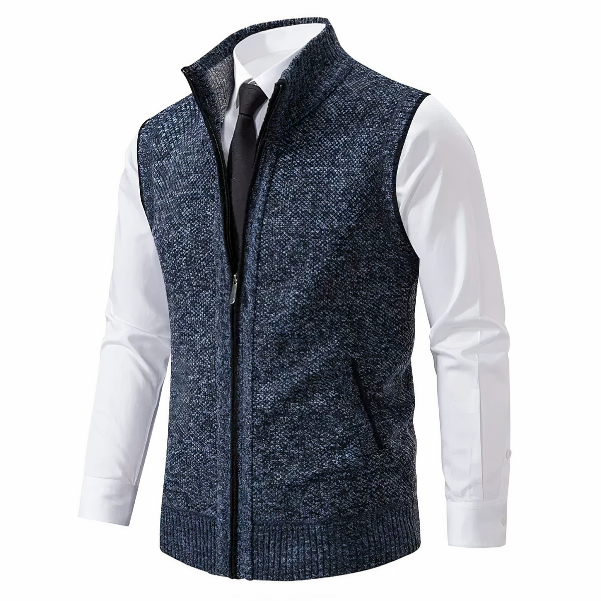 Herren Strickweste mit Reißverschluss-Vest for men-Alpenkind