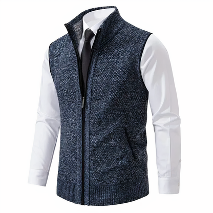 Herren Strickweste mit Reißverschluss-Vest for men-Alpenkind
