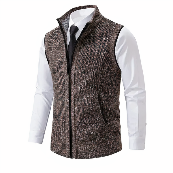 Herren Strickweste mit Reißverschluss-Vest for men-Alpenkind