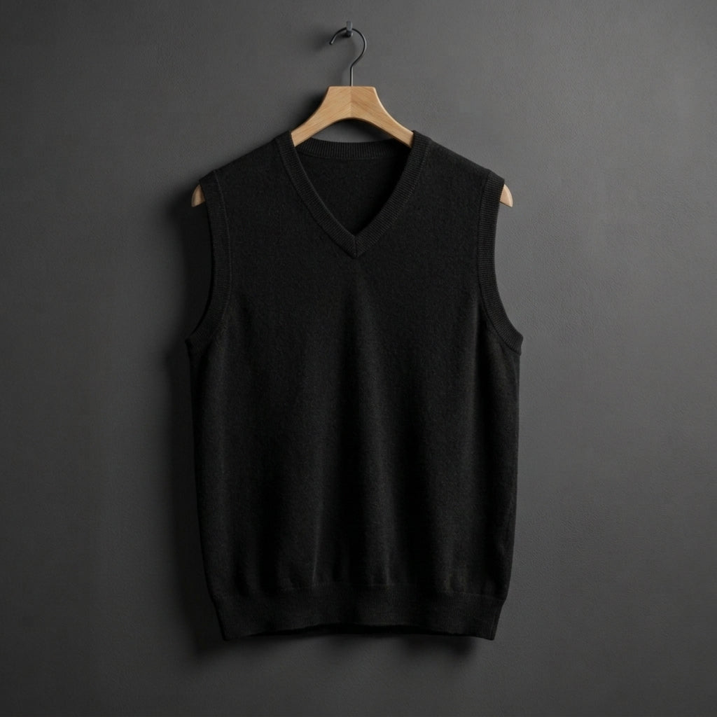 Herren-Strickweste mit V-Ausschnitt-Vests for men-Alpenkind