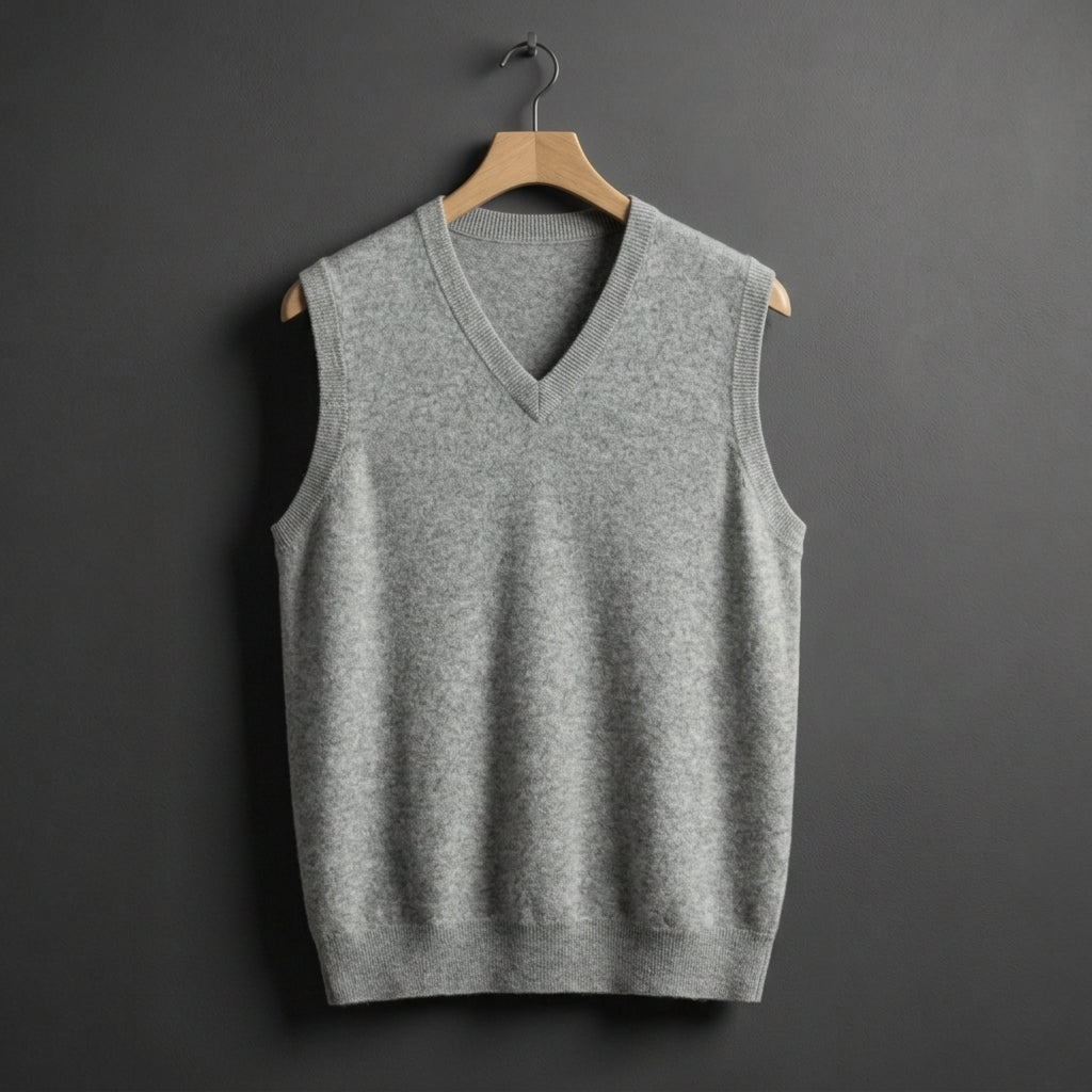 Herren-Strickweste mit V-Ausschnitt-Vests for men-Alpenkind