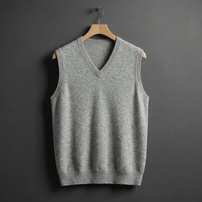 Herren-Strickweste mit V-Ausschnitt-Vests for men-Alpenkind