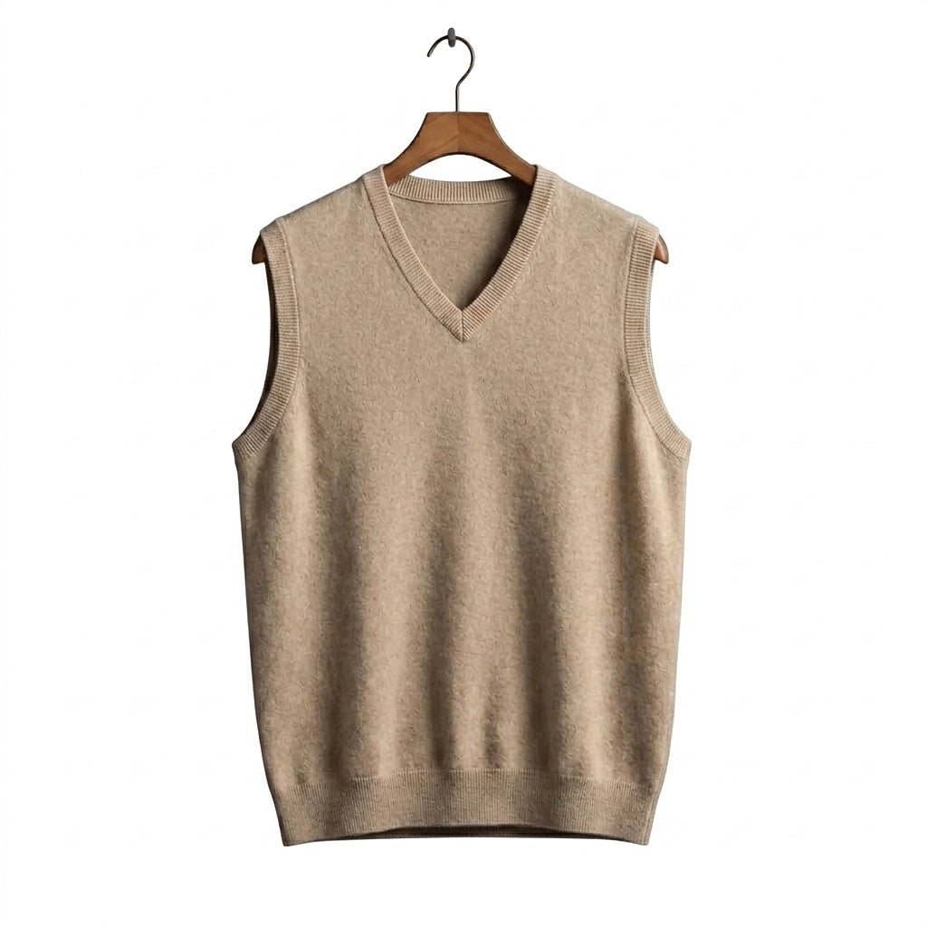 Herren-Strickweste mit V-Ausschnitt-Vests for men-Alpenkind