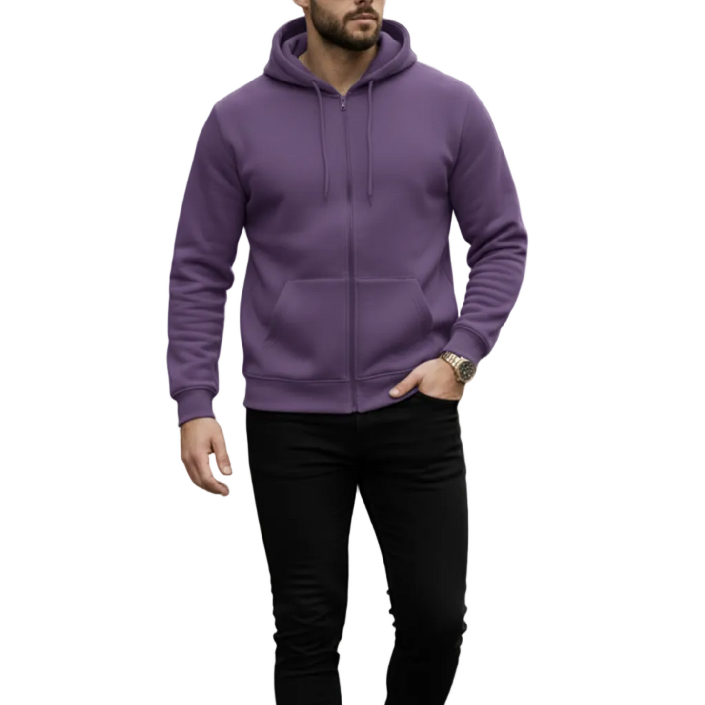 Herren Sweatjacke mit Kapuze und Reißverschluss-Men Jackets-Alpenkind