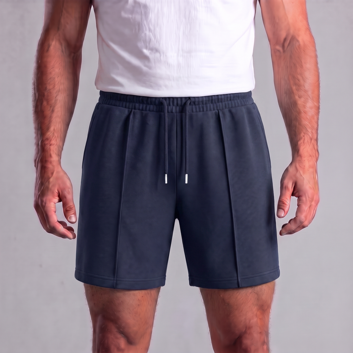 Herren-Sweatshorts mit Kordelzug und Nahtdetails-Shorts for men-Alpenkind