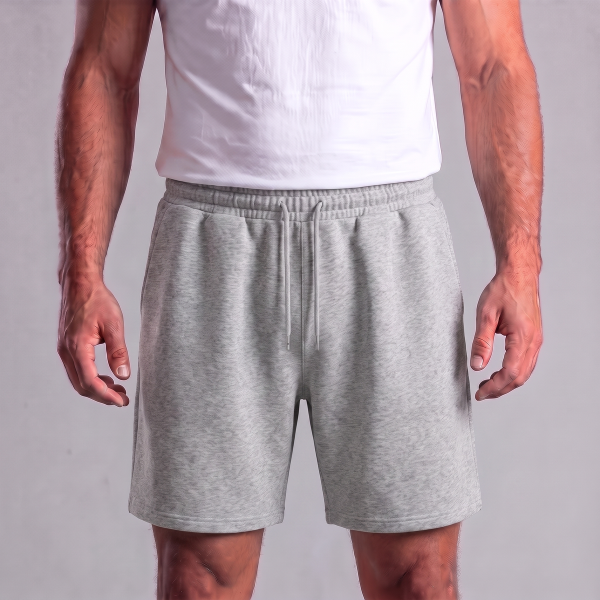 Herren-Sweatshorts mit Kordelzug und Nahtdetails-Shorts for men-Alpenkind