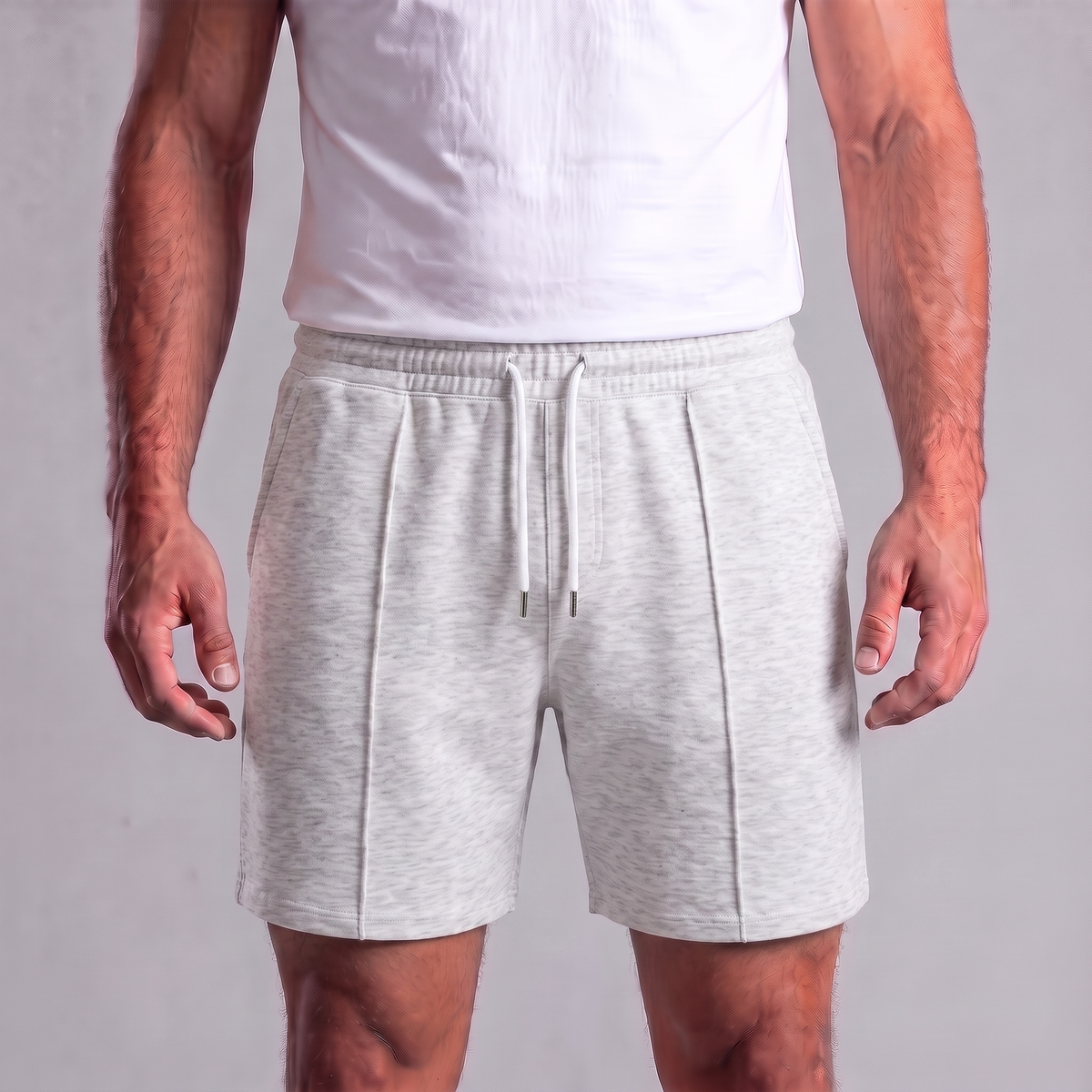 Herren-Sweatshorts mit Kordelzug und Nahtdetails-Shorts for men-Alpenkind