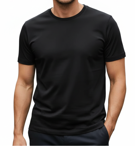 Herren T-Shirt mit kurzen Ärmeln, Rundhalsausschnitt und geradem Saum-Men Tops-Alpenkind