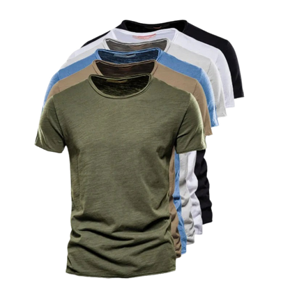Herren-T-Shirt mit Rundhalsausschnitt und Flammgarn-Struktur-T-shirt for men-Alpenkind