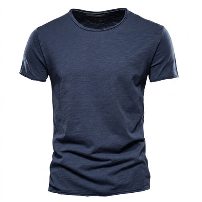 Herren-T-Shirt mit Rundhalsausschnitt und Flammgarn-Struktur-T-shirt for men-Alpenkind