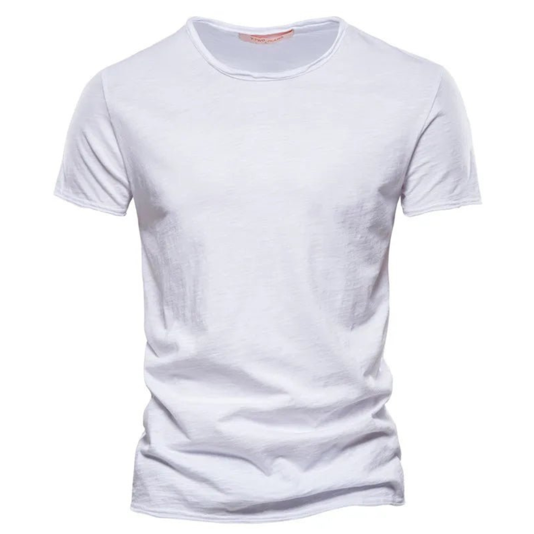 Herren-T-Shirt mit Rundhalsausschnitt und Flammgarn-Struktur-T-shirt for men-Alpenkind