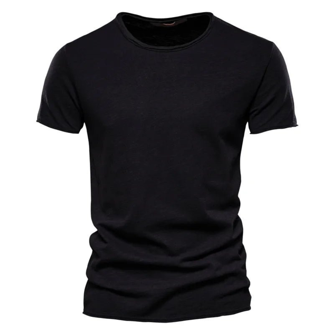 Herren-T-Shirt mit Rundhalsausschnitt und Flammgarn-Struktur-T-shirt for men-Alpenkind