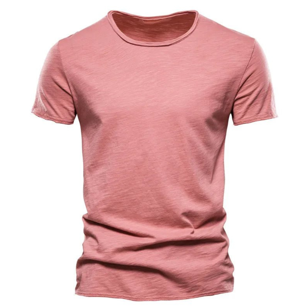 Herren-T-Shirt mit Rundhalsausschnitt und Flammgarn-Struktur-T-shirt for men-Alpenkind