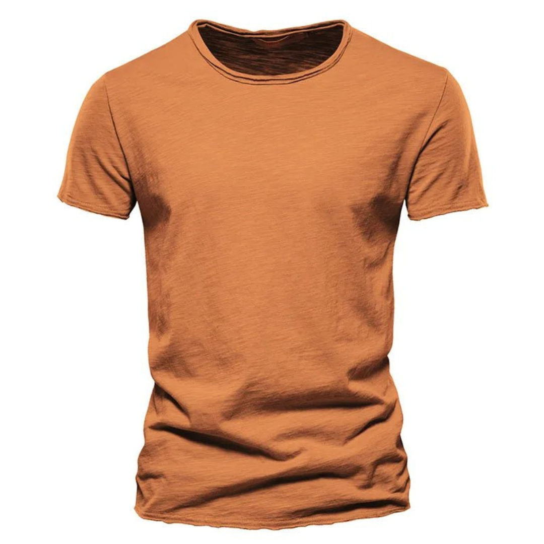 Herren-T-Shirt mit Rundhalsausschnitt und Flammgarn-Struktur-T-shirt for men-Alpenkind