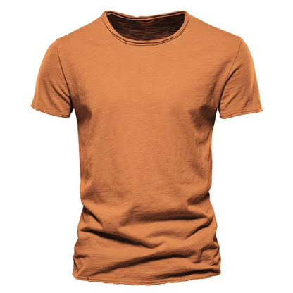 Herren-T-Shirt mit Rundhalsausschnitt und Flammgarn-Struktur-T-shirt for men-Alpenkind