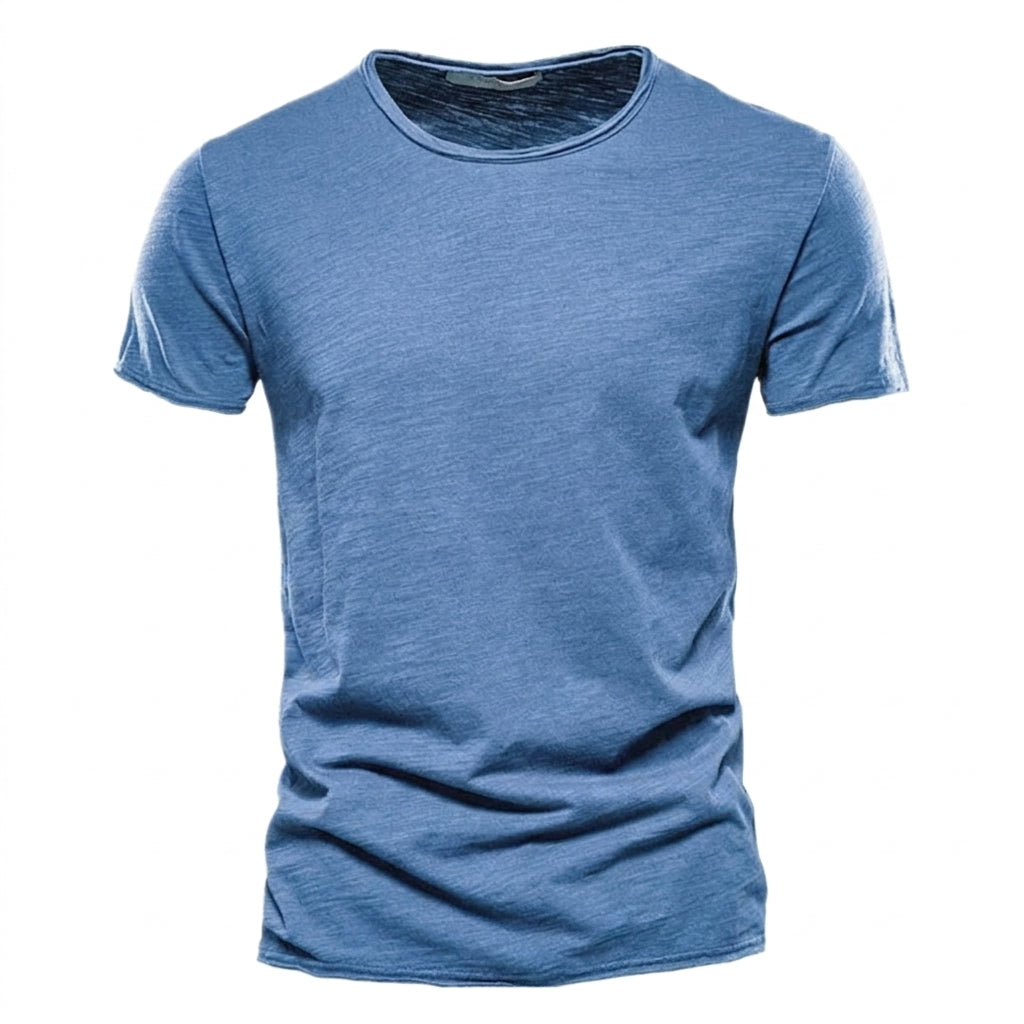 Herren-T-Shirt mit Rundhalsausschnitt und Flammgarn-Struktur-T-shirt for men-Alpenkind