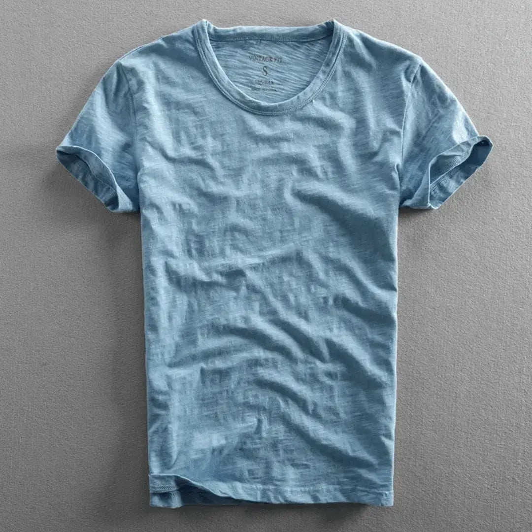 Herren T-Shirt mit Rundhalsausschnitt und Slub-Struktur-Men's T-shirts-Alpenkind