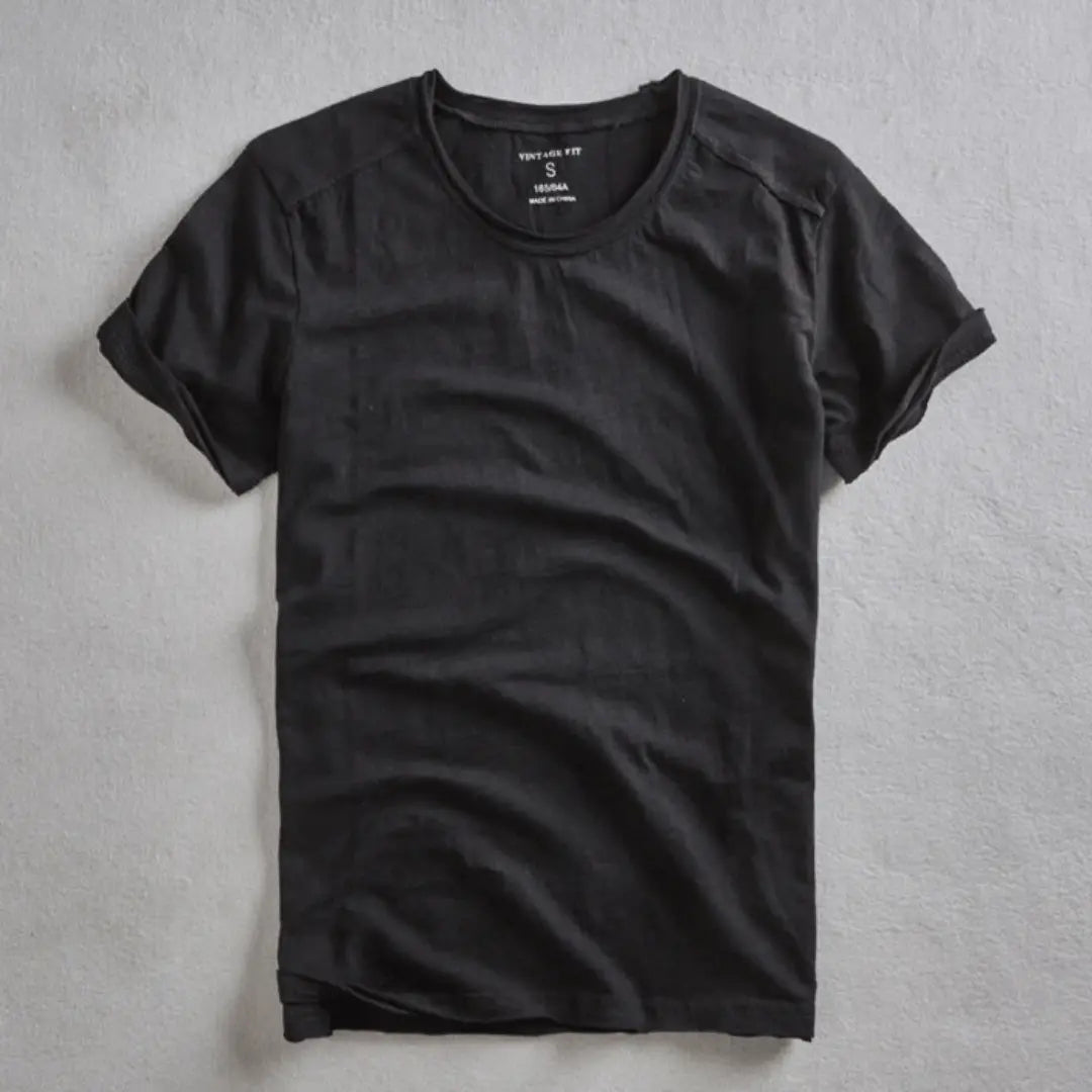 Herren T-Shirt mit Rundhalsausschnitt und Slub-Struktur-Men's T-shirts-Alpenkind