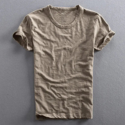 Herren T-Shirt mit Rundhalsausschnitt und Slub-Struktur-Men's T-shirts-Alpenkind