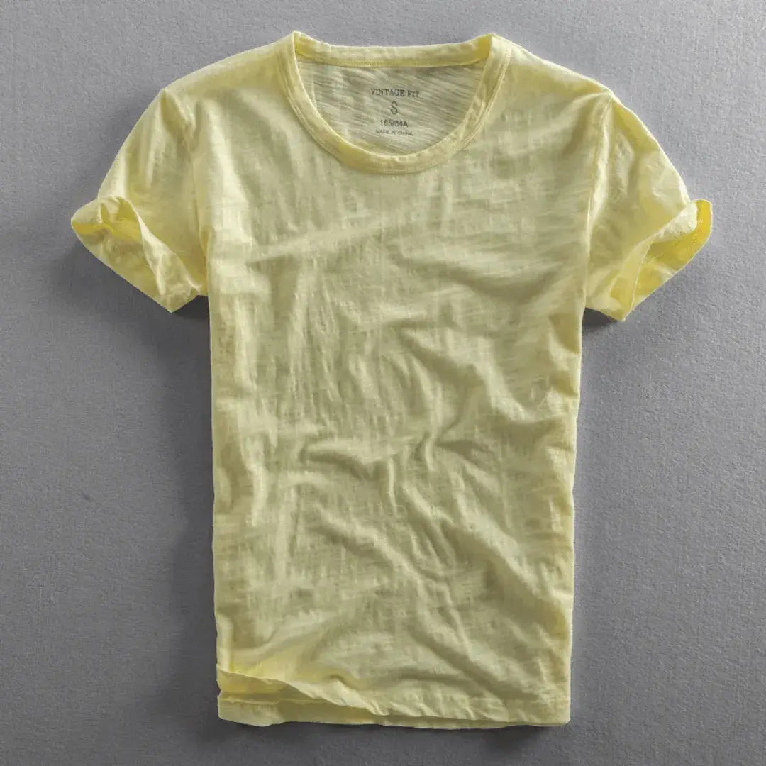 Herren T-Shirt mit Rundhalsausschnitt und Slub-Struktur-Men's T-shirts-Alpenkind