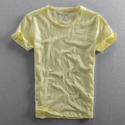 Herren T-Shirt mit Rundhalsausschnitt und Slub-Struktur-Men's T-shirts-Alpenkind