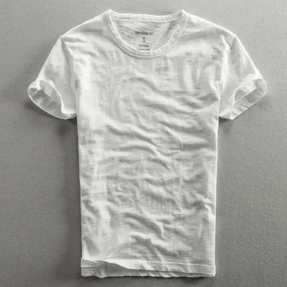 Herren T-Shirt mit Rundhalsausschnitt und Slub-Struktur-Men's T-shirts-Alpenkind