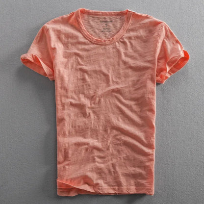 Herren T-Shirt mit Rundhalsausschnitt und Slub-Struktur-Men's T-shirts-Alpenkind