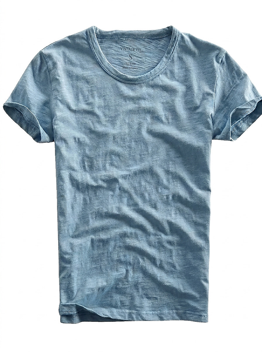 Herren T-Shirt mit Rundhalsausschnitt und Slub-Struktur-Men's T-shirts-Alpenkind
