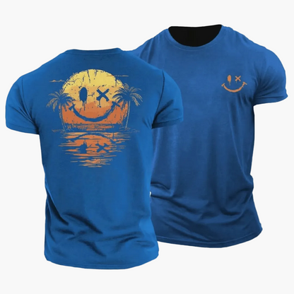 Herren T-Shirt mit Smiley und Palmen-T-Shirts & Polos for men-Alpenkind