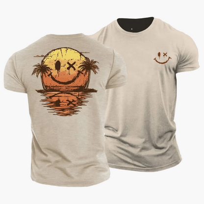 Herren T-Shirt mit Smiley und Palmen-T-Shirts & Polos for men-Alpenkind