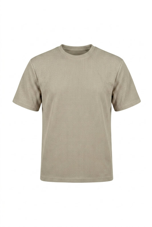 Herren-T-Shirt mit Waffelstruktur und Rundhalsausschnitt-Men Tops-Alpenkind