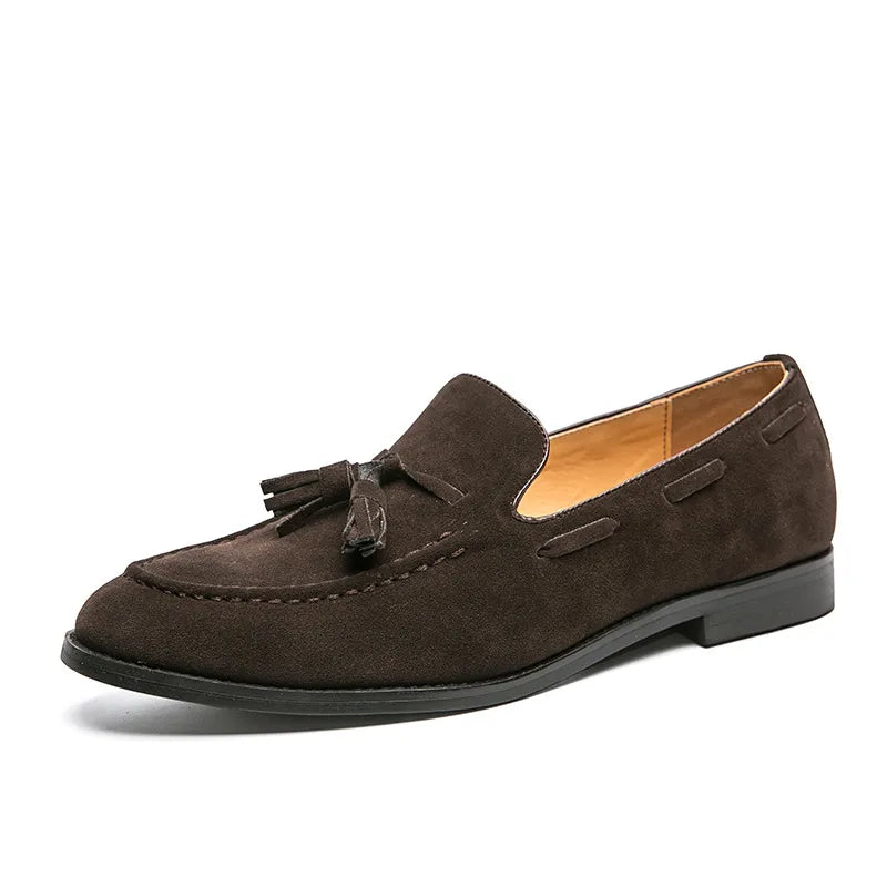 Herren Tassel-Loafer mit Velours-Optik und Mokassin-Naht-Footwear for men-Alpenkind