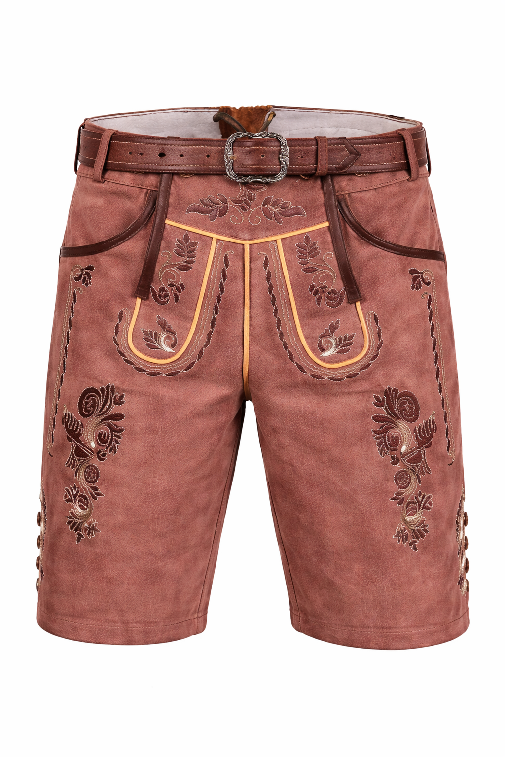 Herren Trachtenshorts mit Stickerei und Gürtel-Shorts for men-Alpenkind