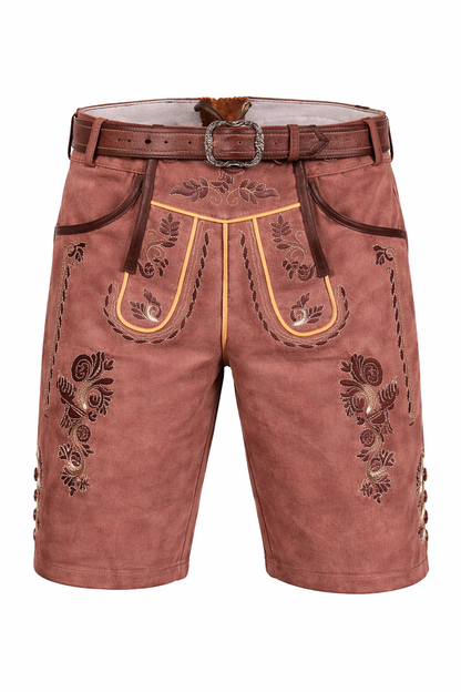 Herren Trachtenshorts mit Stickerei und Gürtel-Shorts for men-Alpenkind