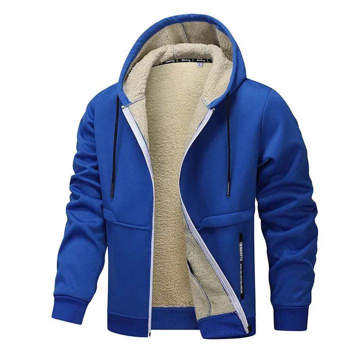 Herren Übergangsjacke mit Kapuze, Zipper und weichem Innenfutter-Men Sweaters-Alpenkind