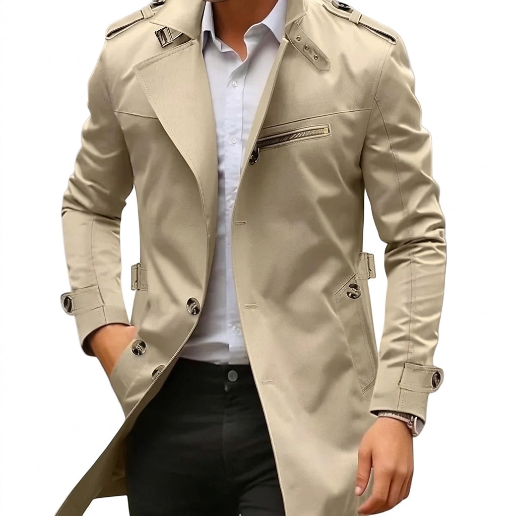 Herren Übergangsmantel mit Stehkragen und Reißverschlusstasche-Jackets for men-Alpenkind