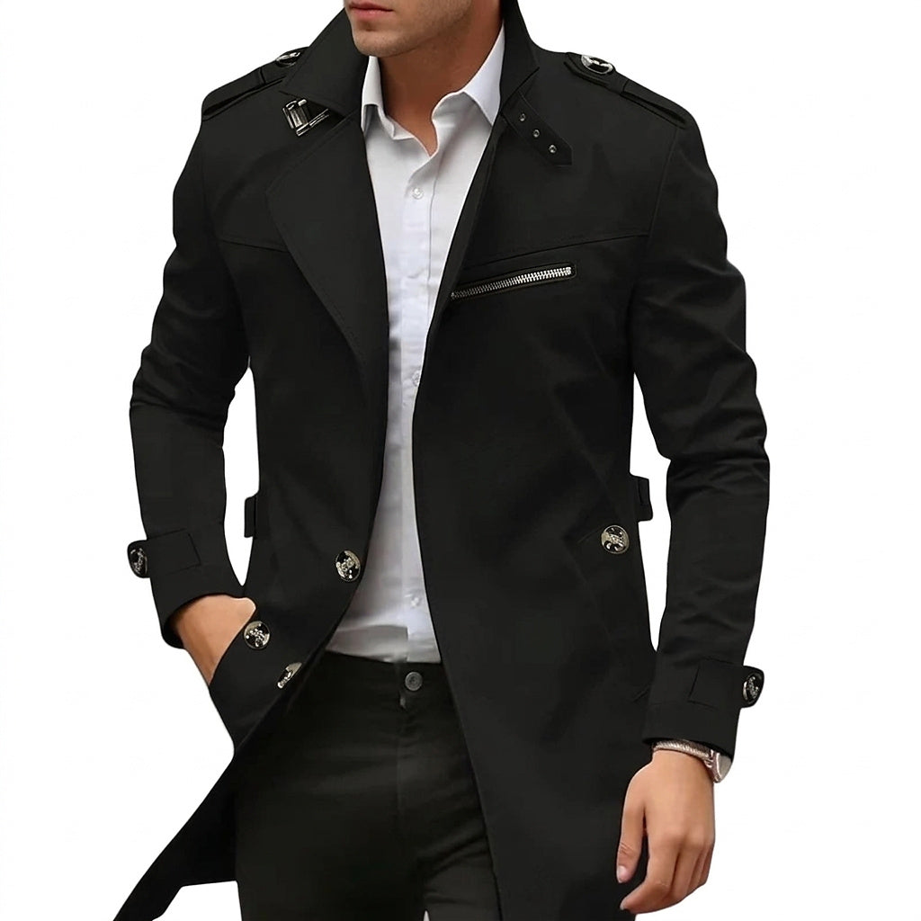 Herren Übergangsmantel mit Stehkragen und Reißverschlusstasche-Jackets for men-Alpenkind