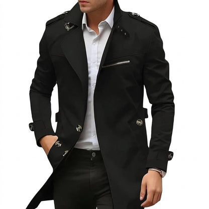 Herren Übergangsmantel mit Stehkragen und Reißverschlusstasche-Jackets for men-Alpenkind
