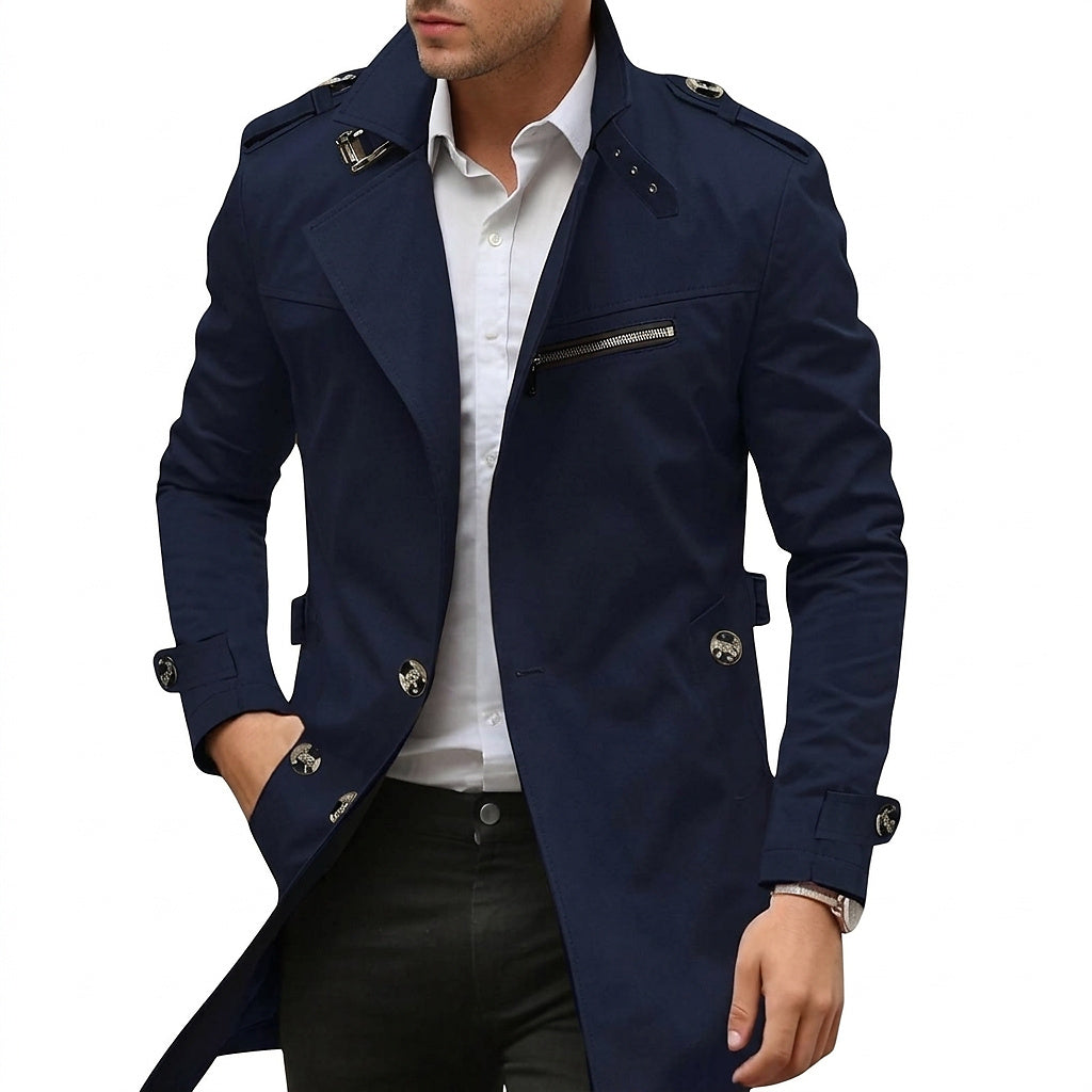 Herren Übergangsmantel mit Stehkragen und Reißverschlusstasche-Jackets for men-Alpenkind