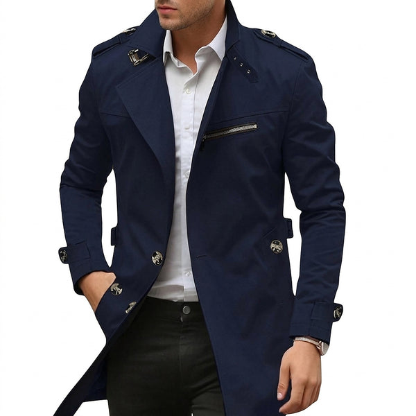 Herren Übergangsmantel mit Stehkragen und Reißverschlusstasche-Jackets for men-Alpenkind