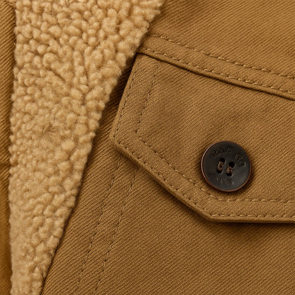 Herren-Utility-Jacke mit Fleecefutter und Knopfleiste-Jackets for men-Alpenkind