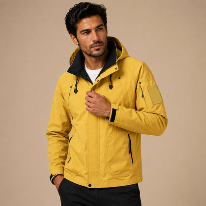 Herren-Utility-Jacke mit Kapuze und Kontrastfutter-Jackets for men-Alpenkind